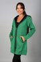 Women's Hooded Geometric Striped Oversized Knitwear Cardigan with Front Zipper Pocket - 2
