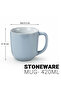 Stoneware IVY 4PCS Mug Set | 420 ML Blue Coffee Mug Set - 7