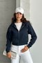 Metal Zipper Hooded Crop Sweatshirt with Hidden Pocket Cardigan - 8
