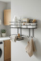 2-Piece Adhesive Stainless Metal Bathroom Organizer Bathroom Shampoo Holder Soap Dish