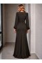 Timeless Elegance – Women's Asymmetrical Flounce Detailed Crew Neck Long Evening Dress”. - 3