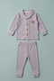 Teddy Bear Appliqued Baby Boy Pajama Set