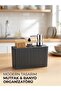 Modern Striped Kitchen Countertop Liquid Soap Dispenser and Sponge Holder Set Bathroom Organizer Countertop Organizer