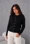 Crew Neck Buttoned Hair Braid Patterned Long Sleeve Soft Textured Knitwear Cardigan Aw26Hi0022