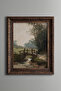 Wooden Bridge in the Pond - Vintage Patterned Painting - Thick Model