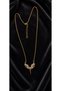 Gold Color Zircon Stone Dorika Chain Angel Wing Steel Necklace - Does Not Tarnish - 45cm