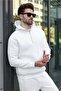 Ecru Hooded Zipper Detailed Men's Tracksuit Set E7367 - 3