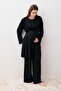 Long Sleeve Lycra Viscose Maternity Dressing Gown Pajama Set - 3