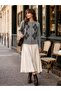 Sally Baklava Patterned Buttoned Knitwear Cardigan Women's Light Gray - 3