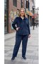 Plus Size Solid Color Pocketed Lycra Soft Zippered Velvet Set