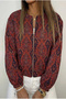 Women's Zippered Double Pocket Jacket with Elasticated Ankles and Lining 4062