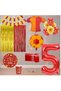 Bal10 5 Year Old Yellow Red Themed Fan Luxury Birthday Party Set