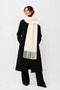 Unisex Premium Soft Boucle Scarf – Soft Textured Fringed Winter Scarf - White - 6