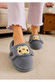 Plush House Slippers with Monkey Figure, Soft Sole Winter House Slippers, Dowry Slippers
