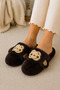 Plush House Slippers with Monkey Figure, Soft Sole Winter House Slippers, Dowry Slippers - 3