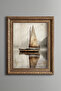Sailboats in Foggy Waters - Vintage Patterned Painting - Thick Model