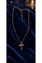 Gold Color Angel Winged Pink Zircon Heart Key Steel Necklace-Non-Tarnish-45Cm - 4