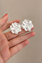 White Flower Model Women's Earrings