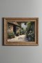 Floral Village Courtyard - Vintage Patterned Painting - Thick Model