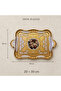 2-Piece Italian Rosewood Patterned Coffee Presentation Tray 20X30 cm Decorative Tray with Gold Handles - 3
