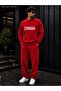 Men's Born to Be Different Typography Printed Crew Neck Regular Fit Men's Tracksuit Set / Straight Leg Bottom