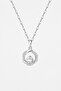 Zircon Stone Round Model Silver Color Women's Necklace - 5