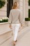 Women's Round Neck Long Sleeve Balloon Sleeve Hair Braided Loose Elegant Stylish Mink Knitwear Sweater - 3