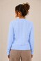 Crew Neck Buttoned Hair Braid Patterned Long Sleeve Soft Textured Knitwear Cardigan Aw26Hi0022 - 2
