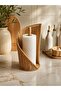 Decorative Rattan Paper Towel Holder Stand Kitchen Paper Towel Holder with Bamboo Pole