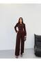 Women's Crew Neck Back-Tie Double Pants Set - 5