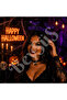 Halloween Halloween Written Bat Swinging Crown Purple - 2