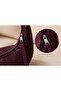 Women's Burgundy Faux Leather Basket Patterned Shoulder Bag - 3