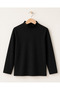 100% Cotton Back to School Black Children's Half Turtleneck Long Sleeve T-Shirt - 4
