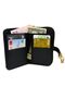 Women's Gold Detailed, Stylish and Convenient Multi-Compartment Wallet Black Matte - 7