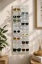 Wall Mounted Plexiglass Glasses Stand for 28 Glasses – 99X33 cm with Transparent Hangers - 2