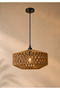 Ultraqi Modern Brown Woven Single Pendant E27 Geometric Design – 24 cm Diameter