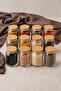 Zone 12-Piece Glass Spice Jar Set 250 ml - Kitchen Food Storage Container and Spice Set with Bamboo Vacuum Lids - 6