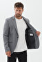 Gedson Men's Black-Grey Linen Look Slim Fit Slim-Fit Spring-Summer Sports Blazer Jacket - 5
