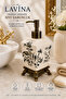 Lavina Ceramic Liquid Soap Dispenser, Cream, Nostalgia, with Bronze Feet 470 ml - 3