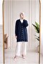 Lamira Buttoned Part, Transitional Sleeve End and Six Ribbed Cold Rope Cardigan-Sy3176 Navy Blue