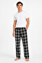 Men's 2-Pack Cotton Plaid Pattern Relaxed Fit Pants with Pockets Pajama Bottoms - 4