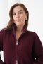 High Neck Double-Way Zipper Off-Shoulder Oversize Long Sleeve Knitwear Cardigan Aw26Hi0023 - 3
