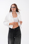 Short Kangaroo Pocket Zippered Three-Yarn Sweatshirt - 3