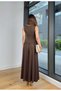 Brown Thick Strap Square Neck Waist Detailed Dress - 2Y4815 - 3