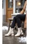 Leather Zippered Heel Detailed Short Simple Classic Boots Bootie - 5
