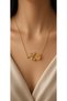 Gold Color Yellow Velvet Rose Steel Necklace - Tarnish Resistant - 45cm - 2