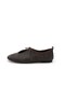 Brown Round Toe Lace-Up Women's Ballerinas - 2