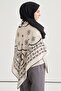 Riva Desen Norena Wool Shoulder Shawl Ecru - 2