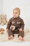 Baby Boy Plaid Detailed Winter Snap-On Jumpsuit with Teddy Bear Bag and Plaid Detail 3-18 Months - 8