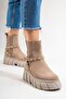 Harvolime Women's Genuine Leather Boots Mink Suede - 7